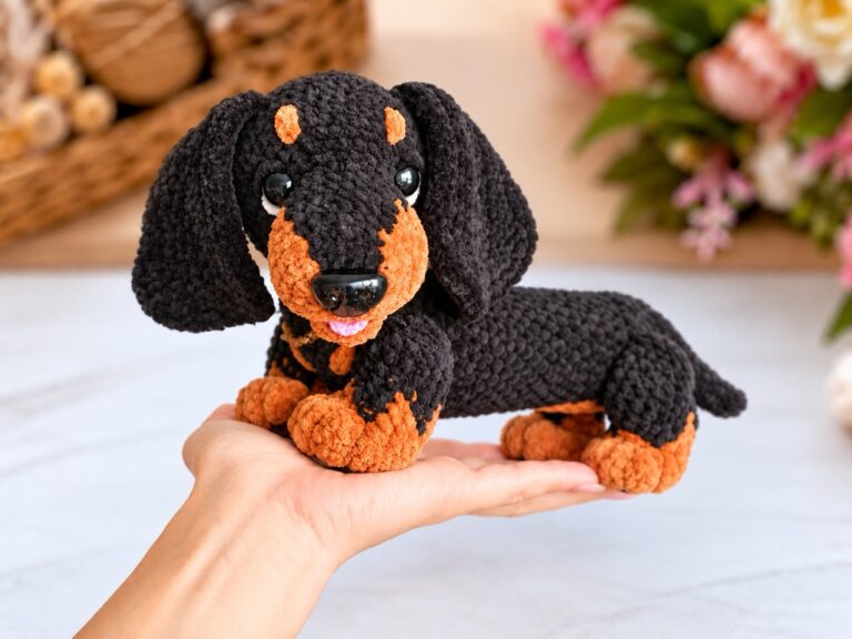 Crochet dachshund