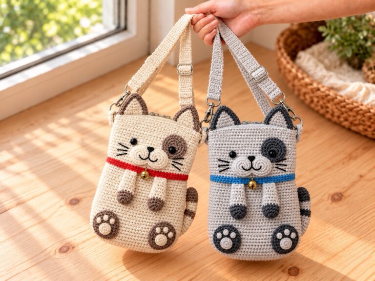 Crochet Cat Phone Bag Pattern