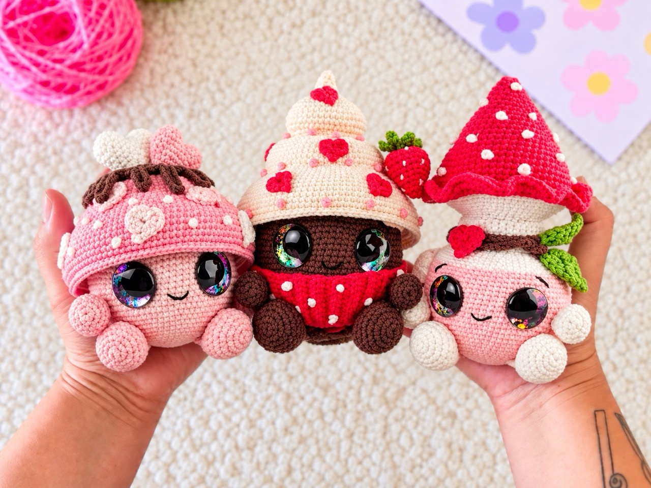 Crochet Mushroom Sweethearts Pattern